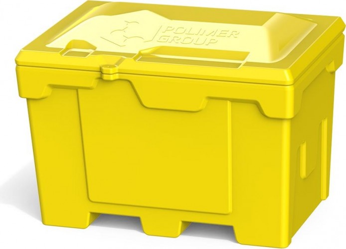 Ящик для песка и химикатов POLIMER GROUP 500 л с крышкой [желтый] в Самаре