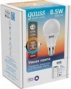 Лампа светодиодная Gauss Smart home a60 8,5w 806lm 2700-6500к e27 диммируемая led [1130112]